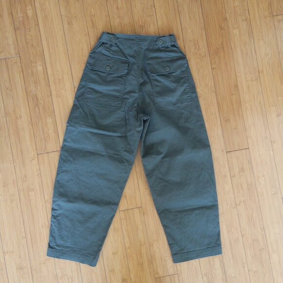 Uniqlo C Cotton Wide Pants - Olive - size 0 - Picture 2 of 8